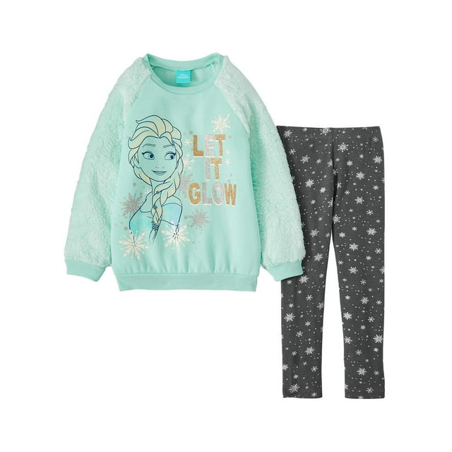 Disney Frozen Toddler Girls' Elsa Fleece Pullover Top and Leggings Set
