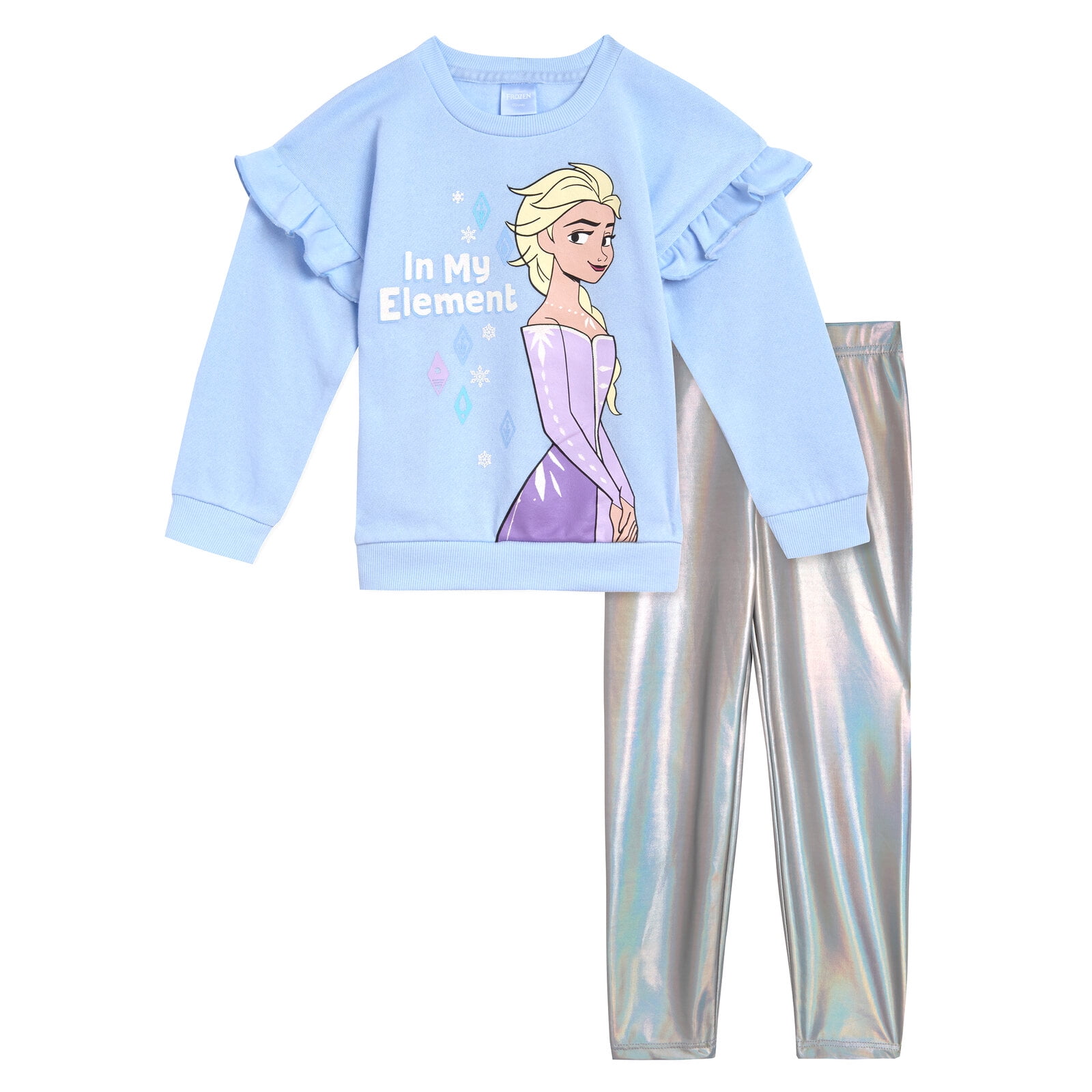 Pyamas Elsa Disney Frozen Toddler Girls' Fleece Sweatshirt and Leggings Set Ice ...