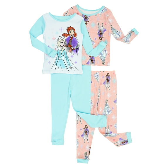Disney Frozen Toddler Girls' Four-Piece Pajama Set Female, Kind Sisters, 2T