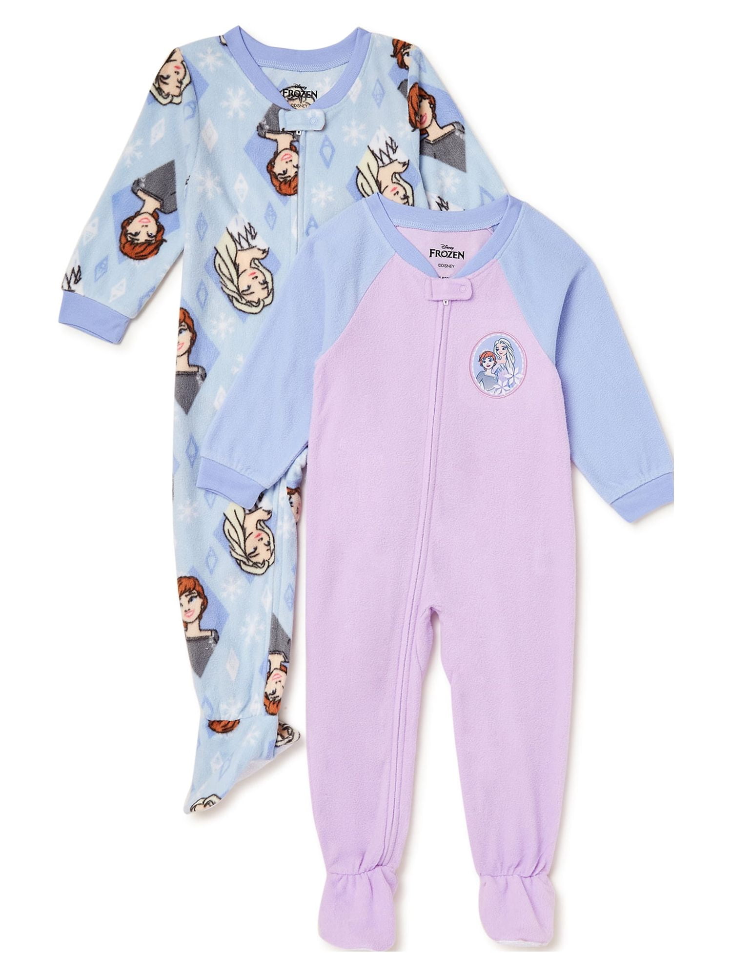 Disney Frozen Toddler Girls Pajama Blanket Sleeper, 2-Pack, Sizes 2T-5T