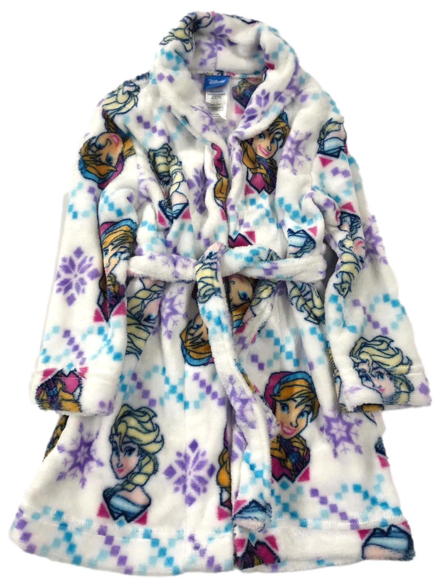 Disney Frozen Toddler Girls Plush White Elsa & Anna Bath Robe 2T3T