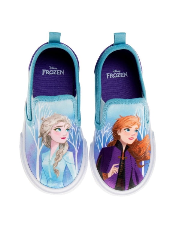 Frozen Toddler Girls' Slip On Canvas Sneakers - Blue, 11