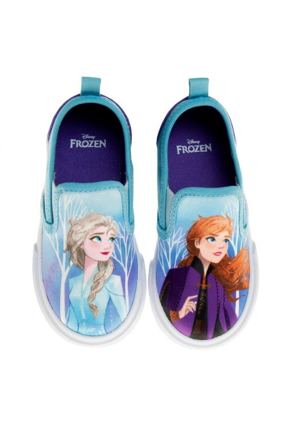 Frozen Toddler Girls' Slip On Canvas Sneakers - Blue, 8