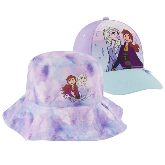 Disney Frozen Toddler Sunhat, Elsa & Anna Kids Bucket Hat and Matching Girls Baseball Cap for Beach, Age 2-4