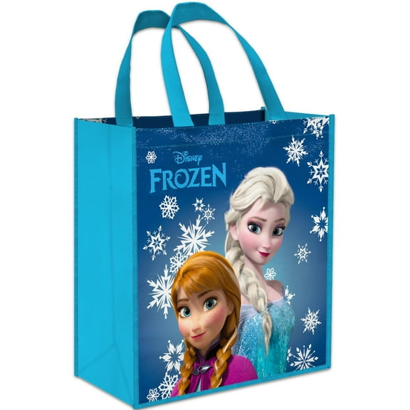 Disney Frozen Tote Bag - Disney Accessories Set with 15" Grocery Bag Featuring Elsa, Anna, More | Double-Sided Frozen Reusable Bags Medium