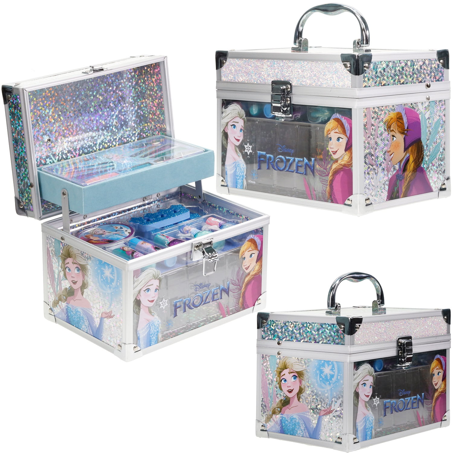 Disney Frozen - Townley Girl Kids' Makeup Set With Train Case for Ages 3+