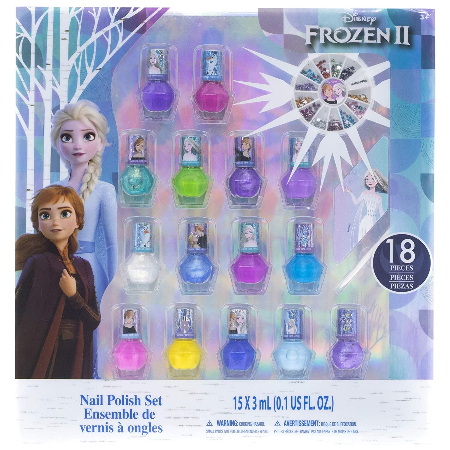 Disney Frozen - Townley Girl Peel-Off Nail Polish Set of Glittery ...
