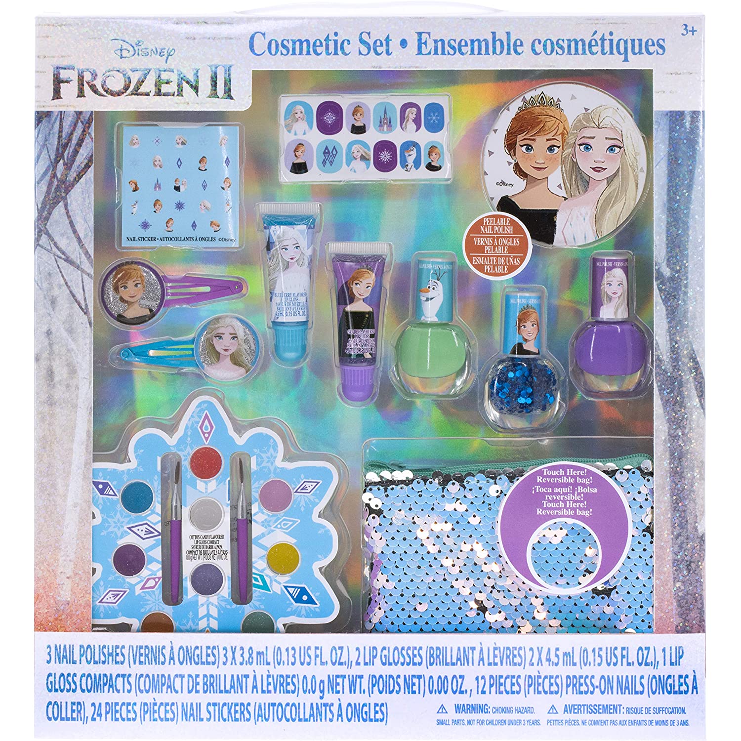 Disney Frozen - Townley Girl Ultimate Beauty Makeover Set with Reversible Sequin Bag for Girls, Ages 3+ - image 1 of 3