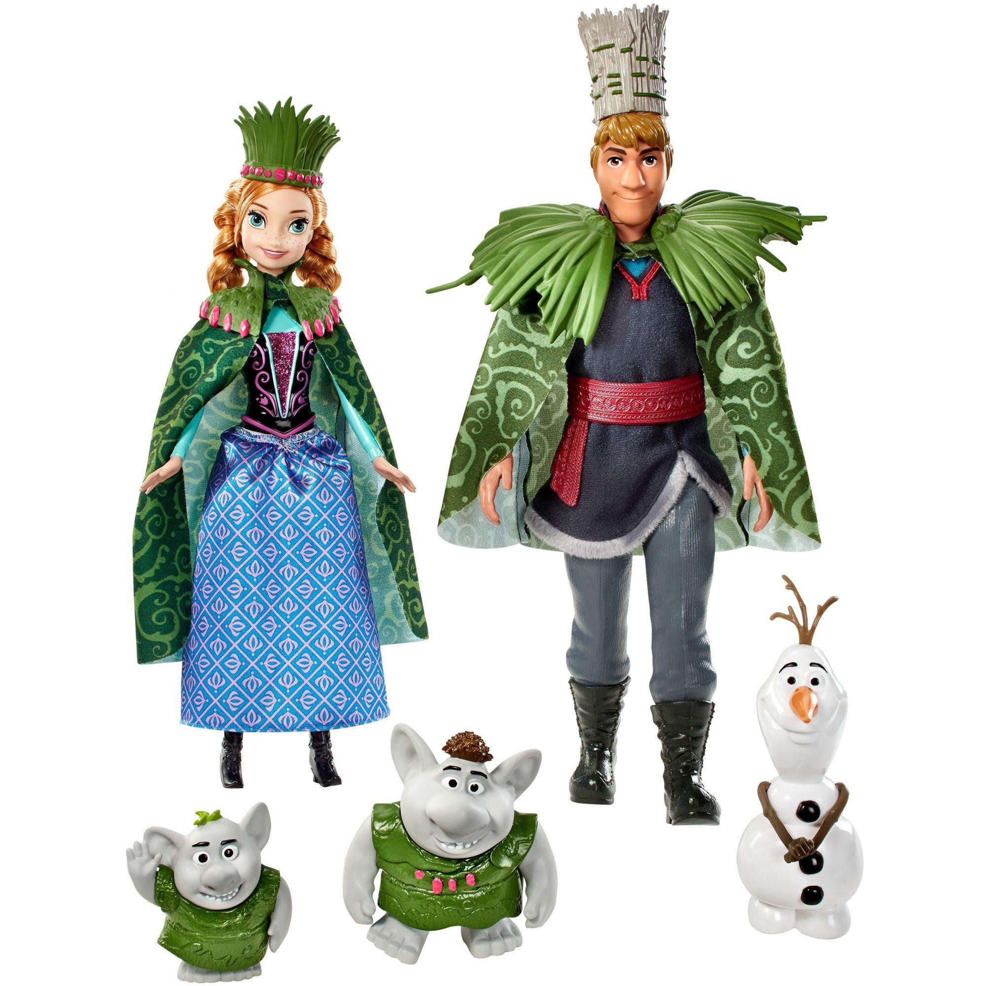 Disney Frozen Troll Wedding Set With Anna, Kristoff, Olaf & 2 Trolls -  Walmart.Com
