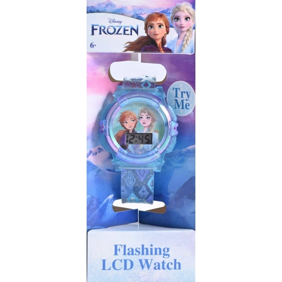 Disney Frozen Unisex Children's Flashing LCD Watch in One Size Color Blue - Disney FZN4662WM