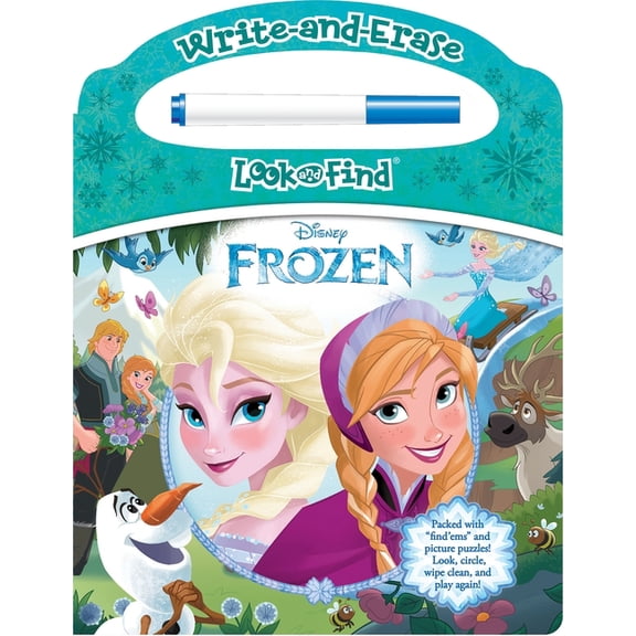 Disney Frozen: Write-And-Erase Look and Find, (Board Book)