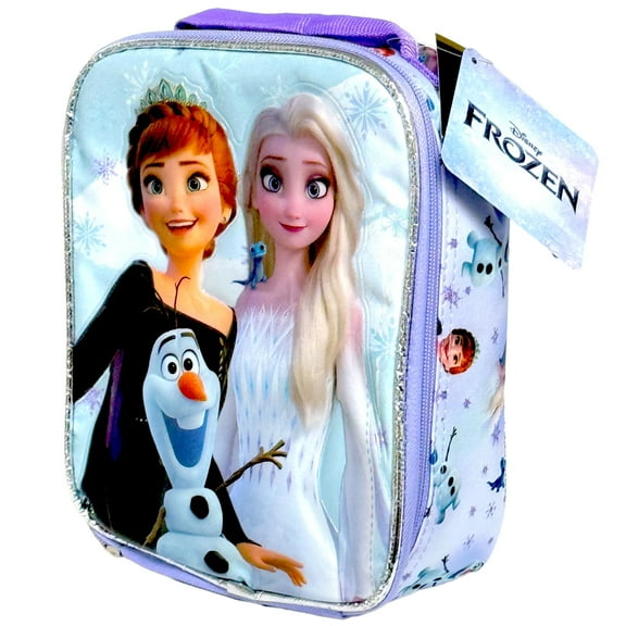 Disney Frozen Zippered Lunch Box featuring Elsa, Anna and Olaf - Purple Insulated Lunch Bag