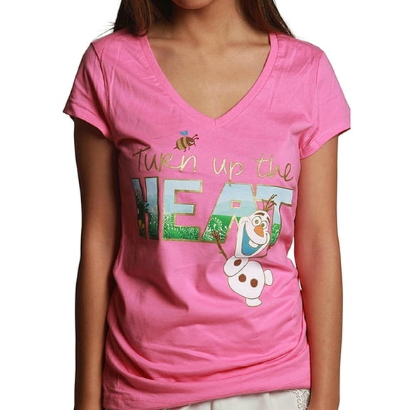 Disney Frozen's Olaf Pink "Turn Up The Heat" T-Shirt (Medium)