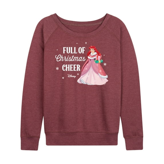 Disney - Full Of Christmas Cheer Ariel - Women's Lightweight French Terry Long Sleeve Shirt
