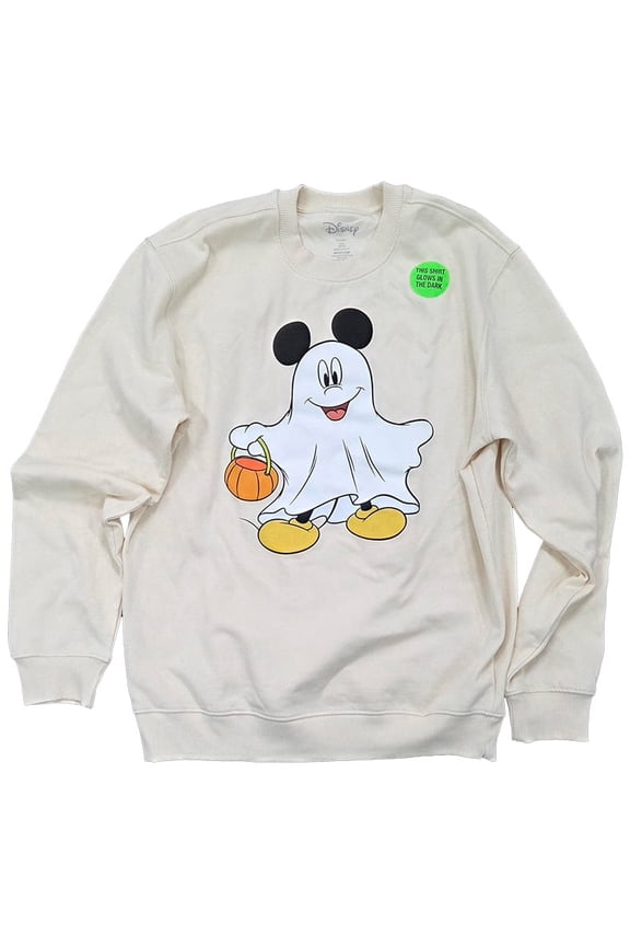 GITD Halloween Ghost Mickey Adult Pullover Fleece