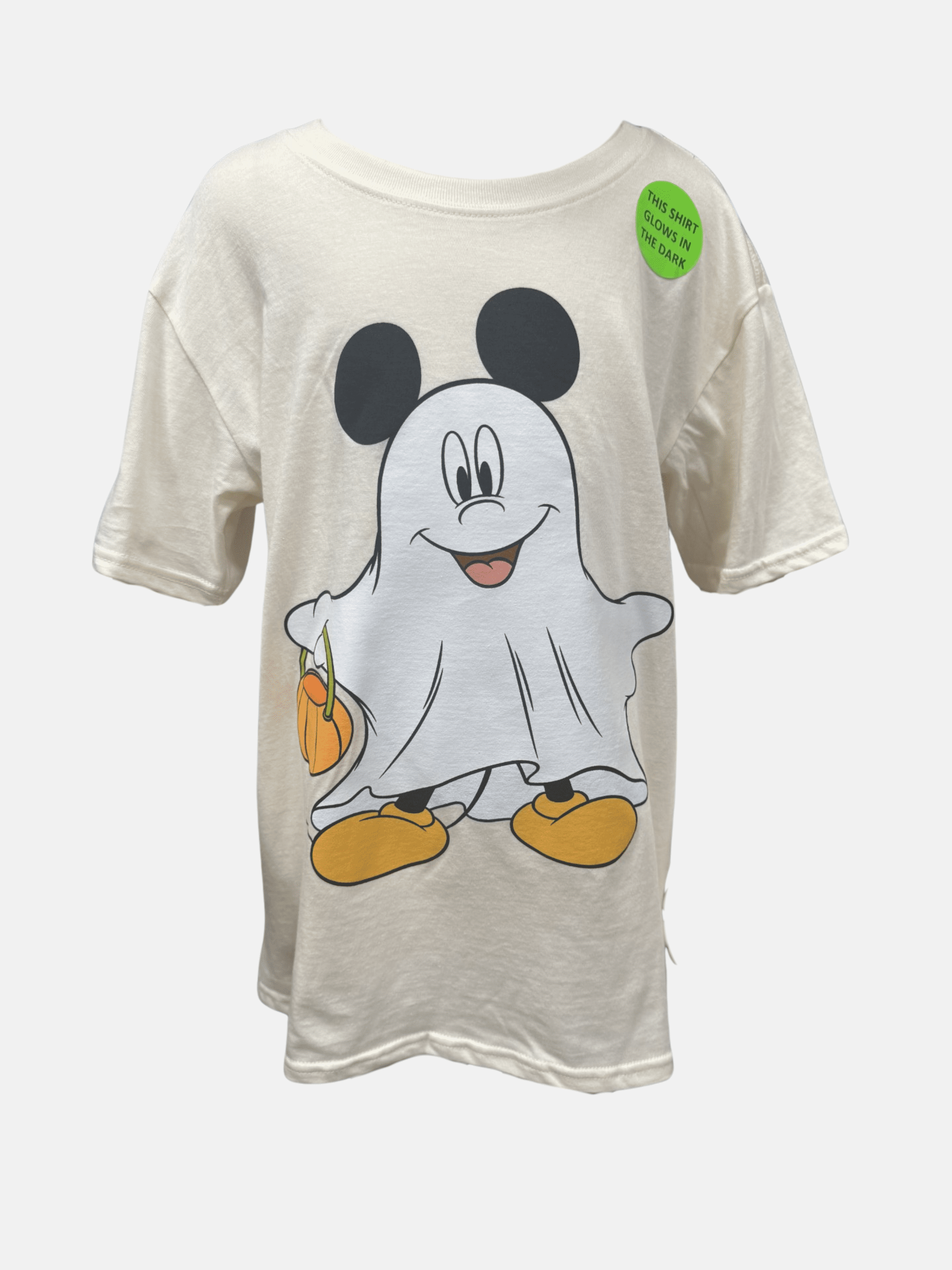 Disney Youth Glow in the Dark Halloween Ghost Mickey T-Shirt (Unisex), XS to XL