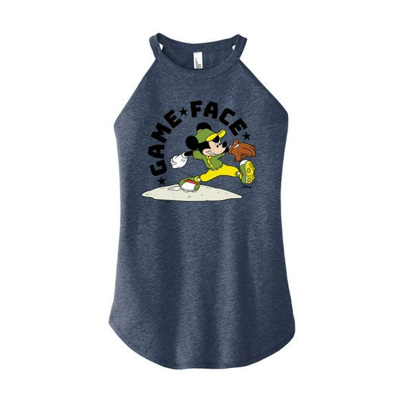 Disney - Game Face Baseball  - Juniors High Neck Tank Top