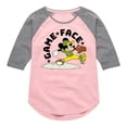 thumbnail image 1 of Disney - Game Face Baseball - Toddler & Youth Girls Raglan Graphic T-Shirt, 1 of 5