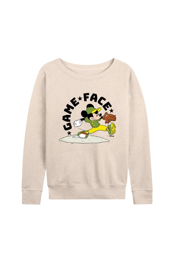 Disney - Game Face Baseball - Women's Lightweight French Terry Long Sleeve Shirt