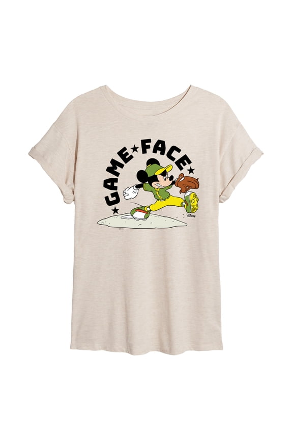 Disney - Game Face Baseball - Women's Oversized T-Shirt