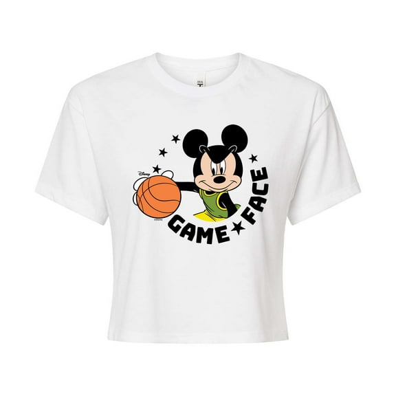 Disney - Game Face Basketball - Juniors Cropped Cotton Blend T-Shirt