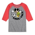 thumbnail image 1 of Disney - Game Face Soccer - Toddler & Youth Raglan Graphic T-Shirt, 1 of 6