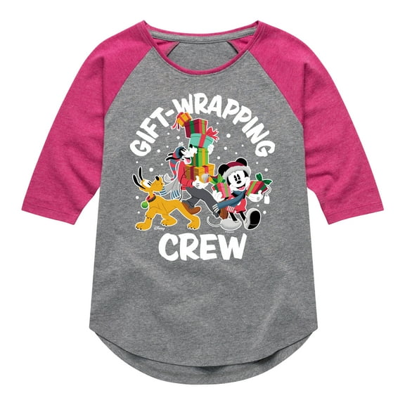 Disney - Gift Wrapping Crew - Toddler & Youth Girls Raglan Graphic T-Shirt