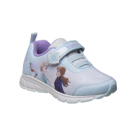 Disney Girl Frozen Hook And Loop Closure Sneaker, Blue Purple, Size: 9