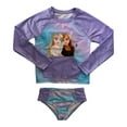 thumbnail image 1 of Disney Girl's 2 Piece Long Sleeve Rash Guard & Brief Bottom Swim Set (Frozen, 6), 1 of 2