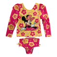 thumbnail image 1 of Disney Girl's 2 Piece Long Sleeve Rash Guard & Brief Bottom Swim Set (Minnie Mouse, 2T), 1 of 1