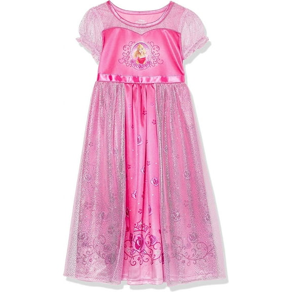 Disney Girl's 8 Sleeping Beauty Aurora Tulle Nightgown, Pink