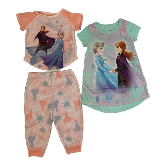 Disney Girl's Licensed Frozen Extra Soft 3 Piece Pajama Set (8)