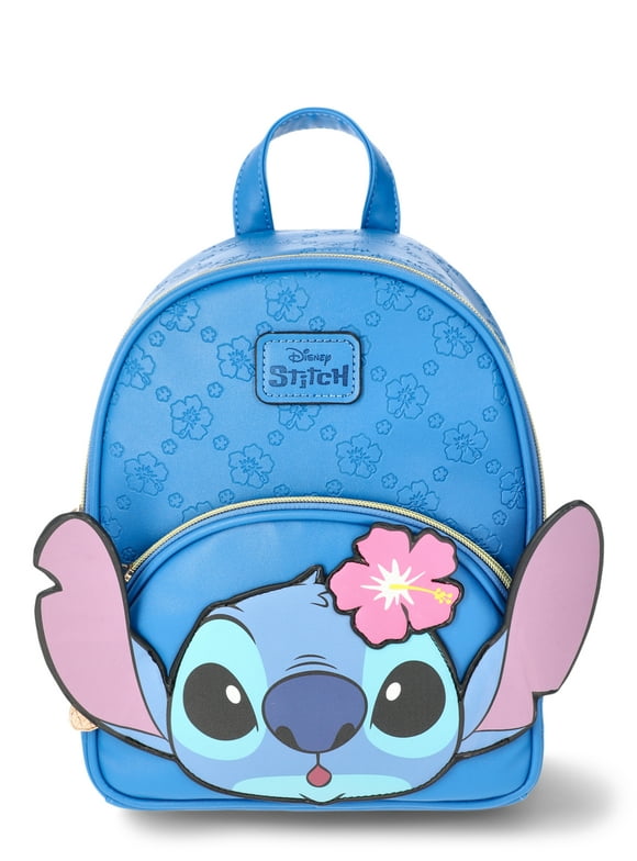 Disney Lilo & Stitch Women's Floral Mini Backpack, Blue