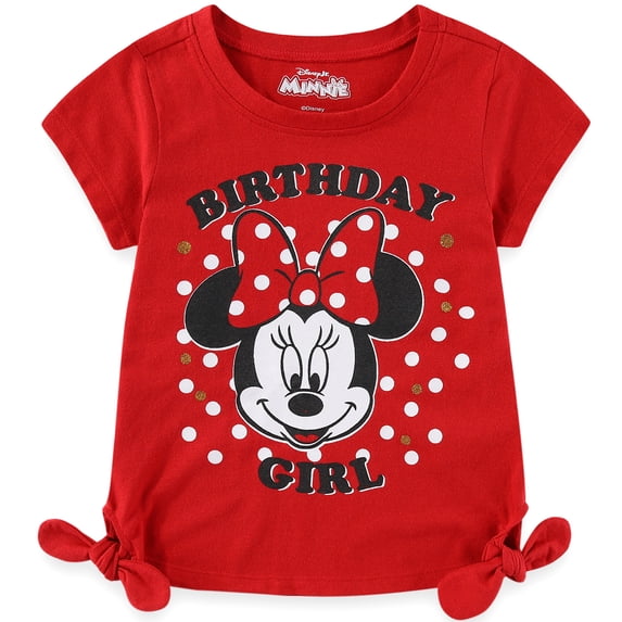 Disney Girl's Minnie Mouse Birthday Blouse Tee Shirt
