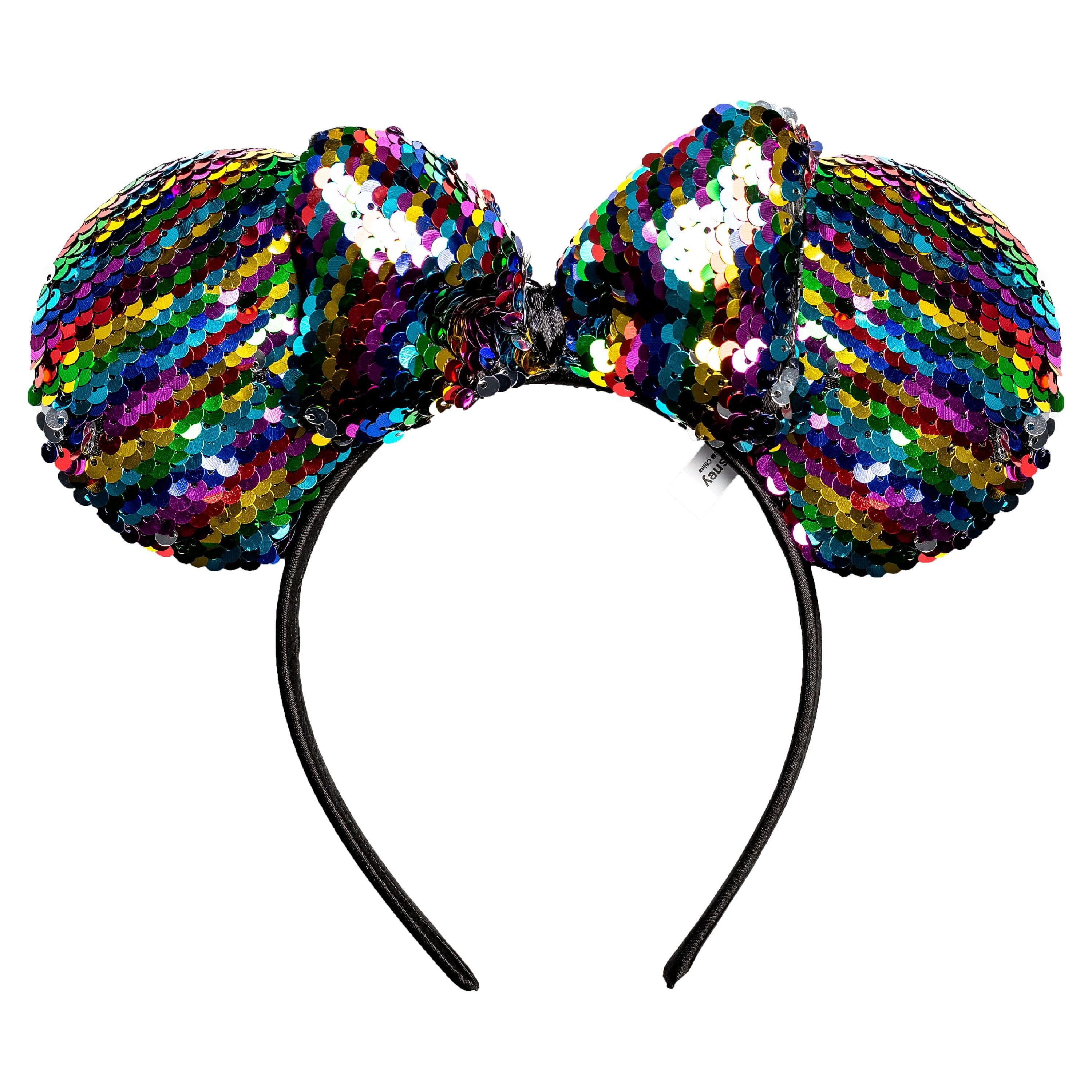 Disney Multicolor Minnie Mouse Ears Headband PHOTOS: New Pastel Rainbow Sequined Minnie Mouse Ear  main image 4
