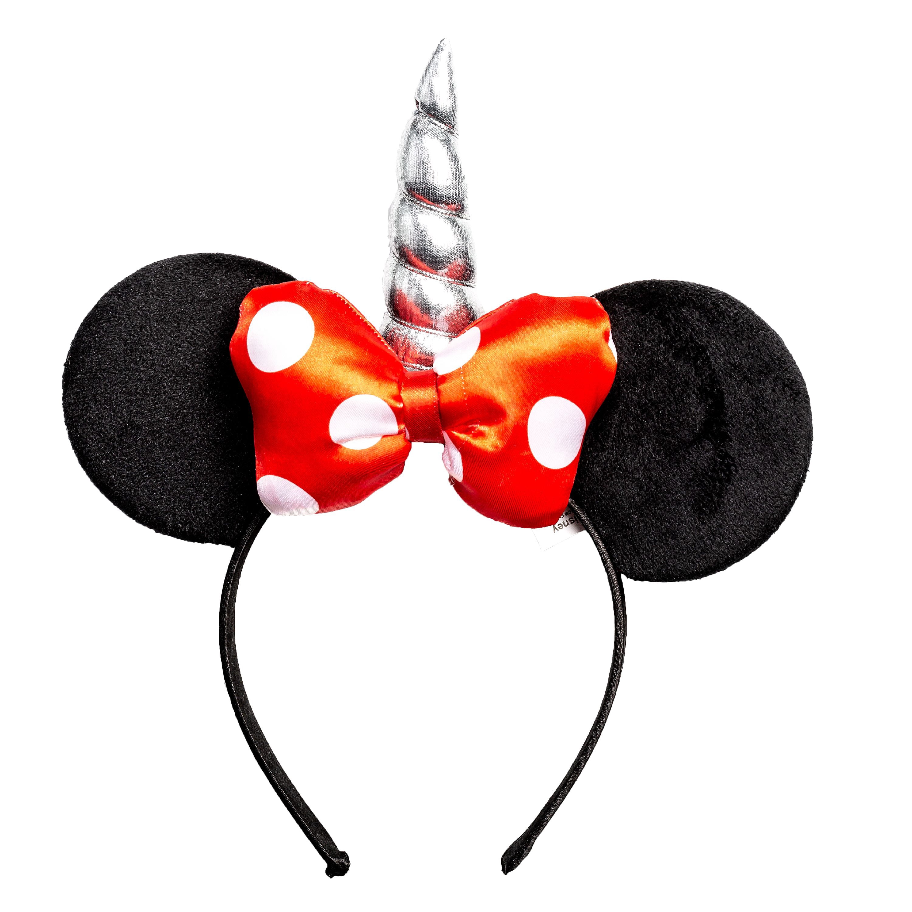 Disney Girl's Minnie Mouse Unicorn Ears Headband with Red Polka Dot Bow