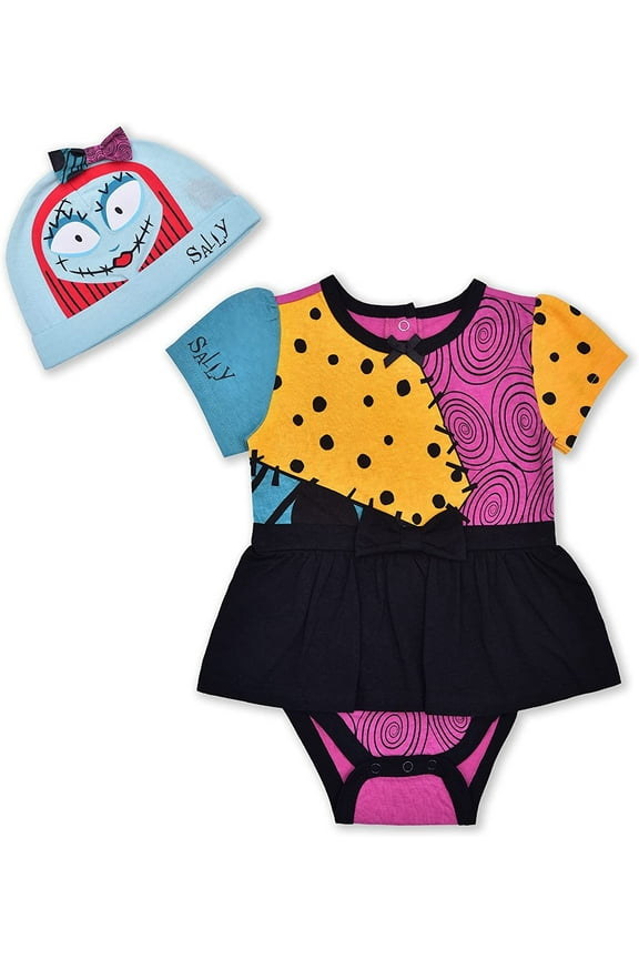 Girl's Sally Short Sleeve Tutu Baby Bodysuit Creeper with Cap