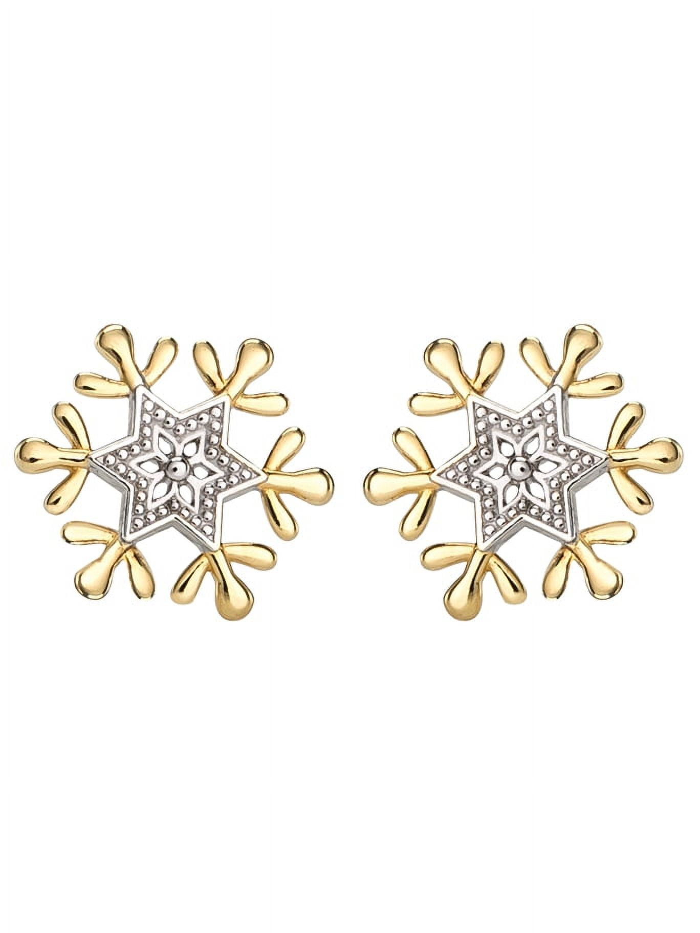 Disney Girl's / Tween Frozen 10kt Gold Snowflake Stud Earrings