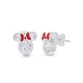 thumbnail image 1 of Disney Girl’s / Tween Minnie Mouse CZ Stud Earrings, Sterling Silver, 0.10 ct. t.w. Cubic Zirconia, 1 of 5
