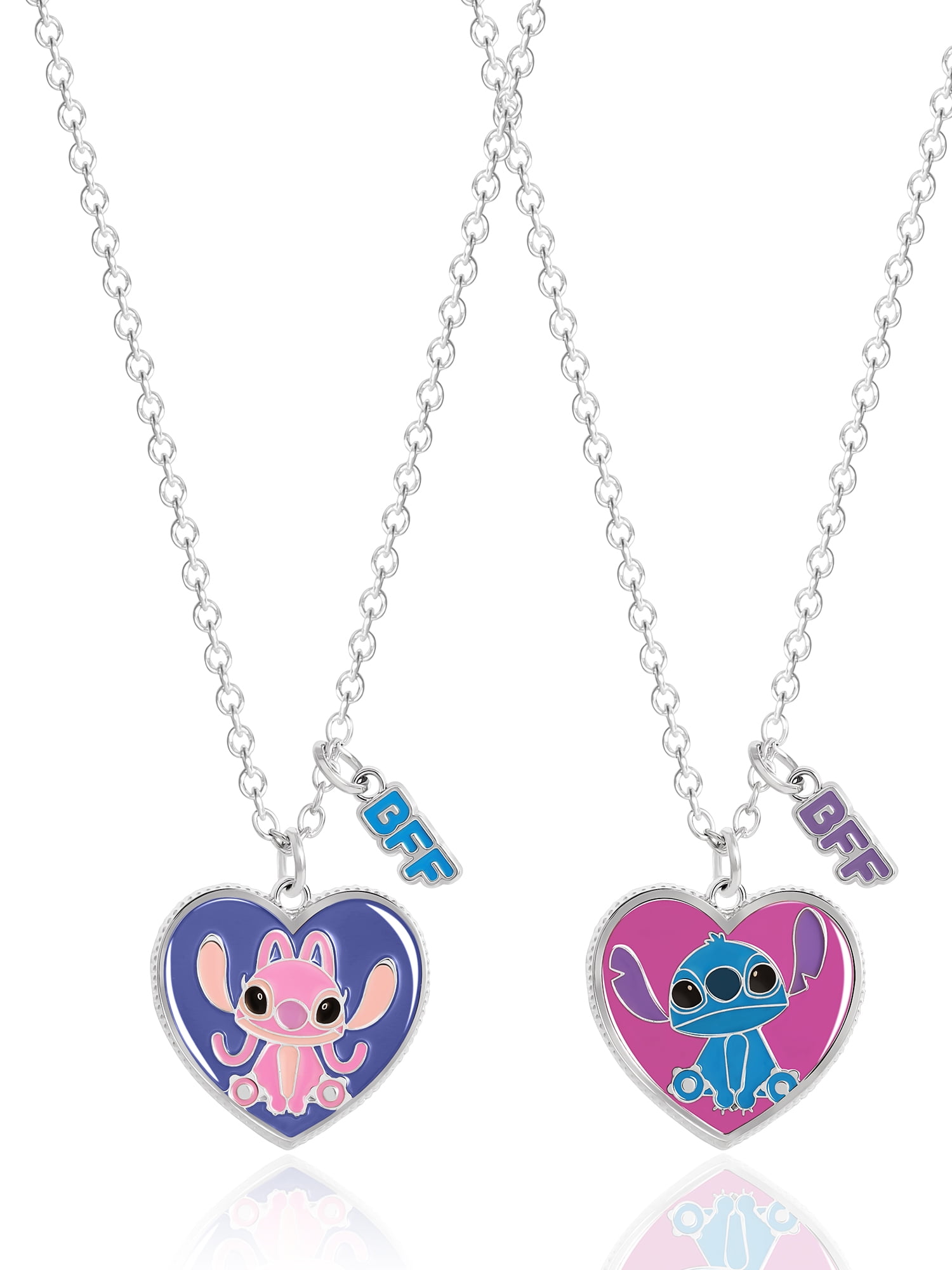 Disney- Girl's/Tween Stitch & Angel Girls BFF Necklace Set