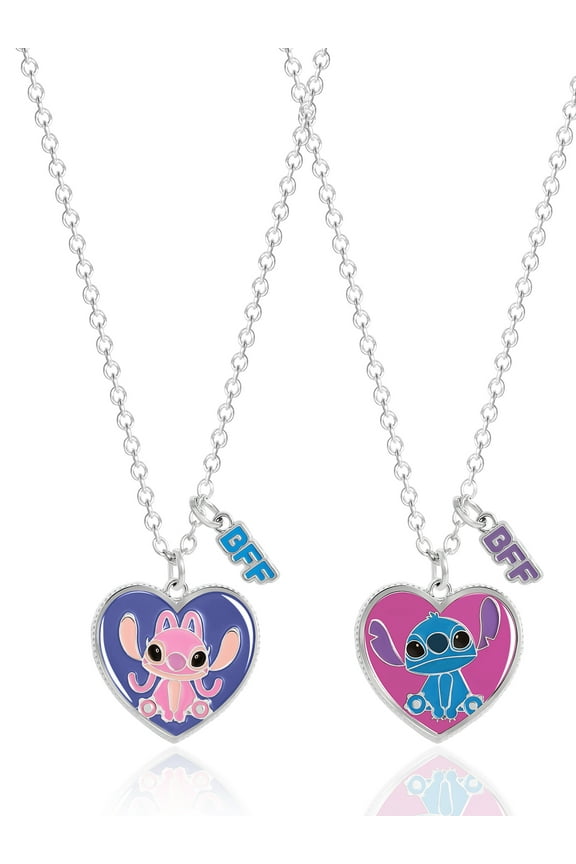 - Girl's/Tween Stitch & Angel Girls BFF Necklace Set