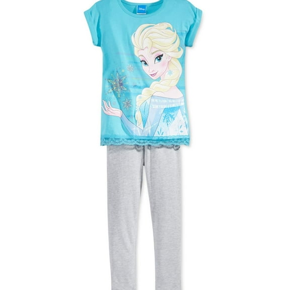 Disney Girls 2-Piece Leggings Graphic T-Shirt, Blue, Toddler, 2T