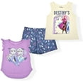 thumbnail image 1 of Disney Girls 3-Piece Shirts and Short Set: Wide Variety Includes Minnie, Frozen, and Princess, 1 of 4