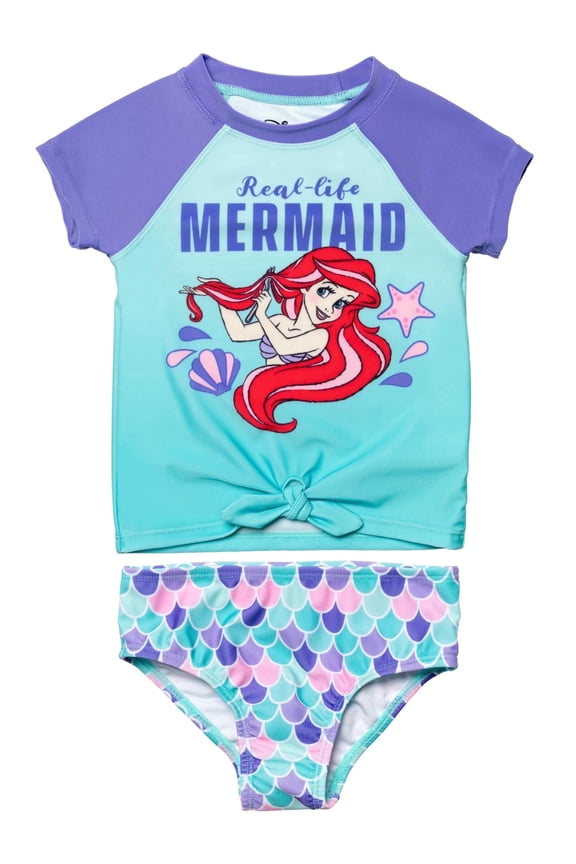 Girls' Ariel 2 Piece Rash Guard Swimsuit Set