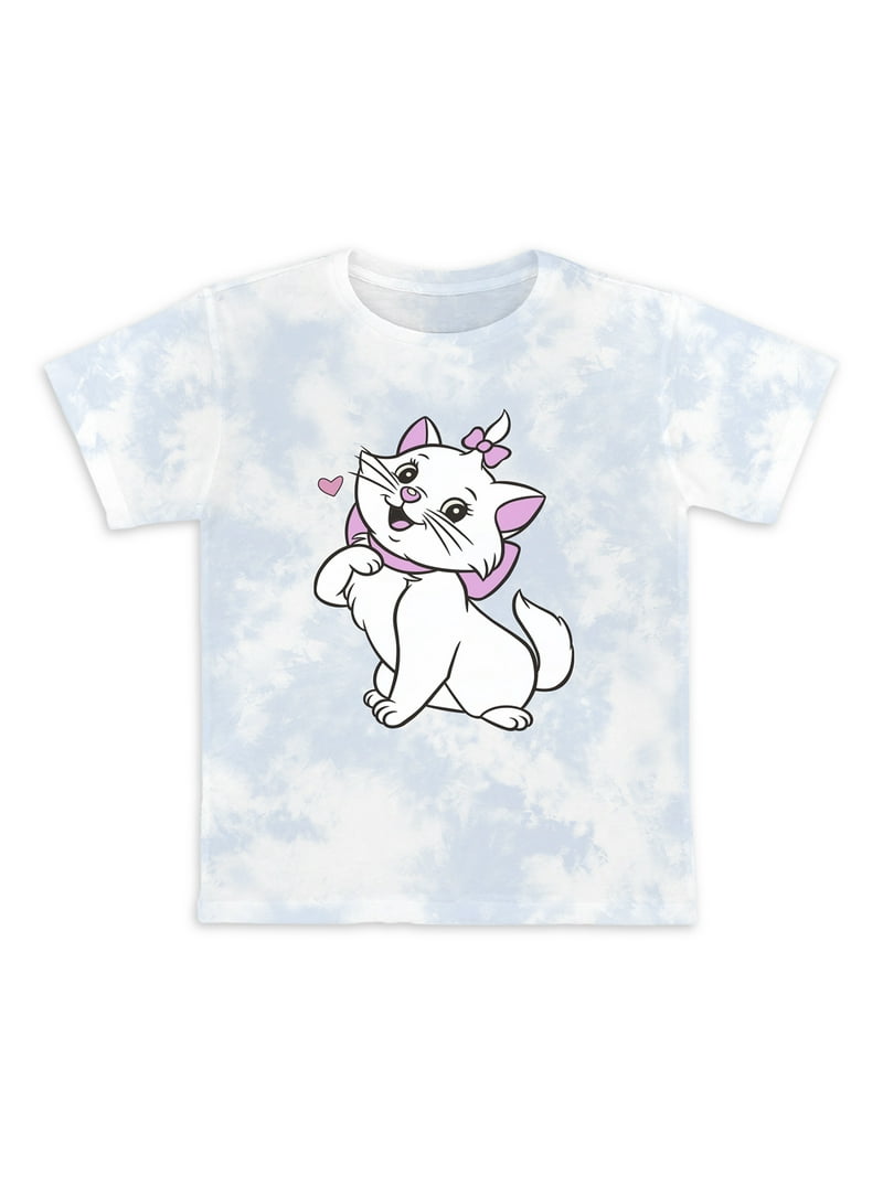 Disney Girls Aristocats Marie, Crew Neck, Short Sleeve