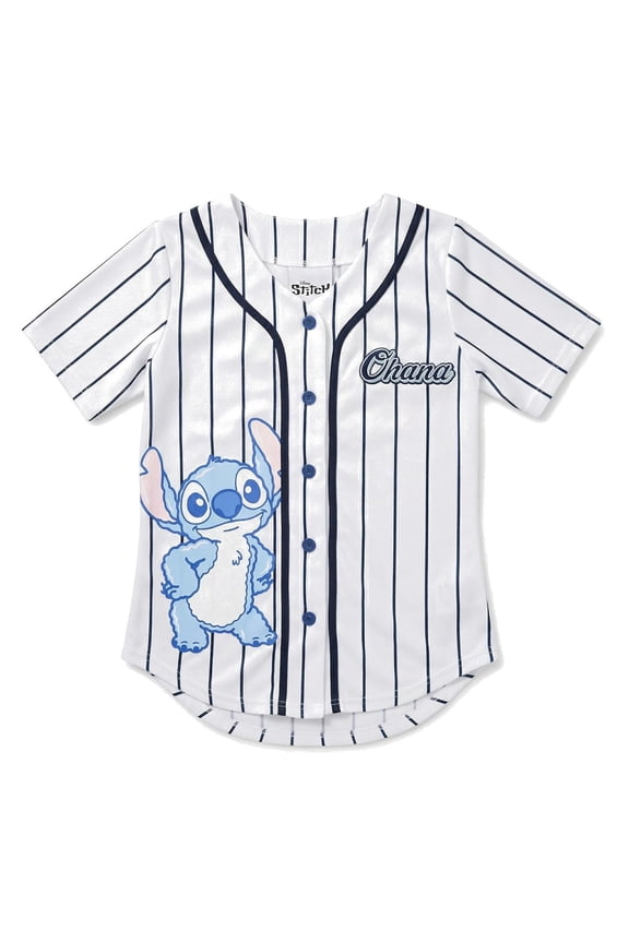 Girls Stitch Baseball Jersey T-Shirt , Girls Sizes 4-16