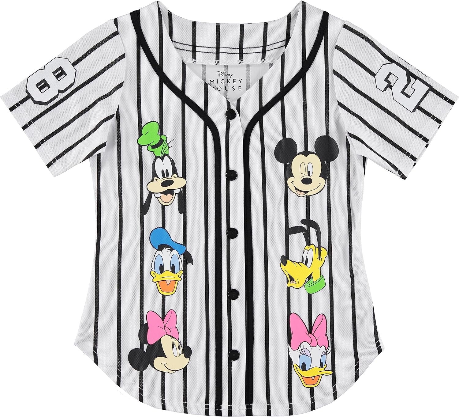 Disney Girls Baseball Jersey T-Shirt with Lilo & Stitch and Mickey ...