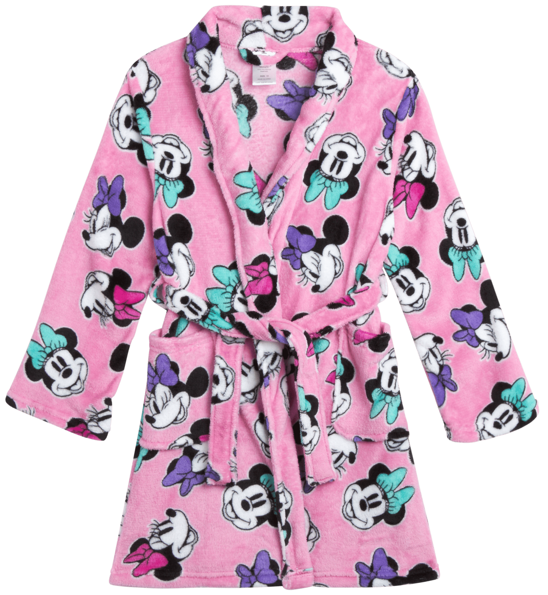 Disney Girls' Bathrobe Plush Fleece Sleepwear Robe Minnie Mouse