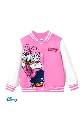 Girls Bomber Jacket Minnie Mouse Daisy Colorblock Varsity Lightweight Sweatshirts Gift Fall Spring Sizes 3-10