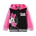thumbnail image 1 of Disney Girls Bomber Jackets Minnie Colorblock Sequin Zip Up Hoodie Lightweight Sweatshirts For Toddler Kids, 1 of 7